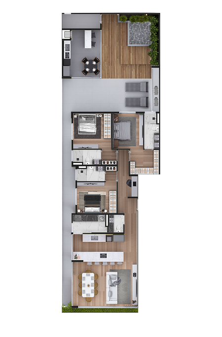 Apartamento terraço